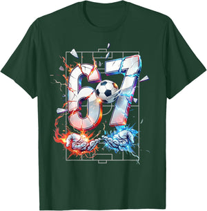 67 Soccer Six Seven Soccer 6 7 Kids Boys Girls Funny T-Shirt - T-Shirt | Forest