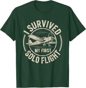 I Survived My First Solo Flight T-Shirt - T-Shirt | Forest