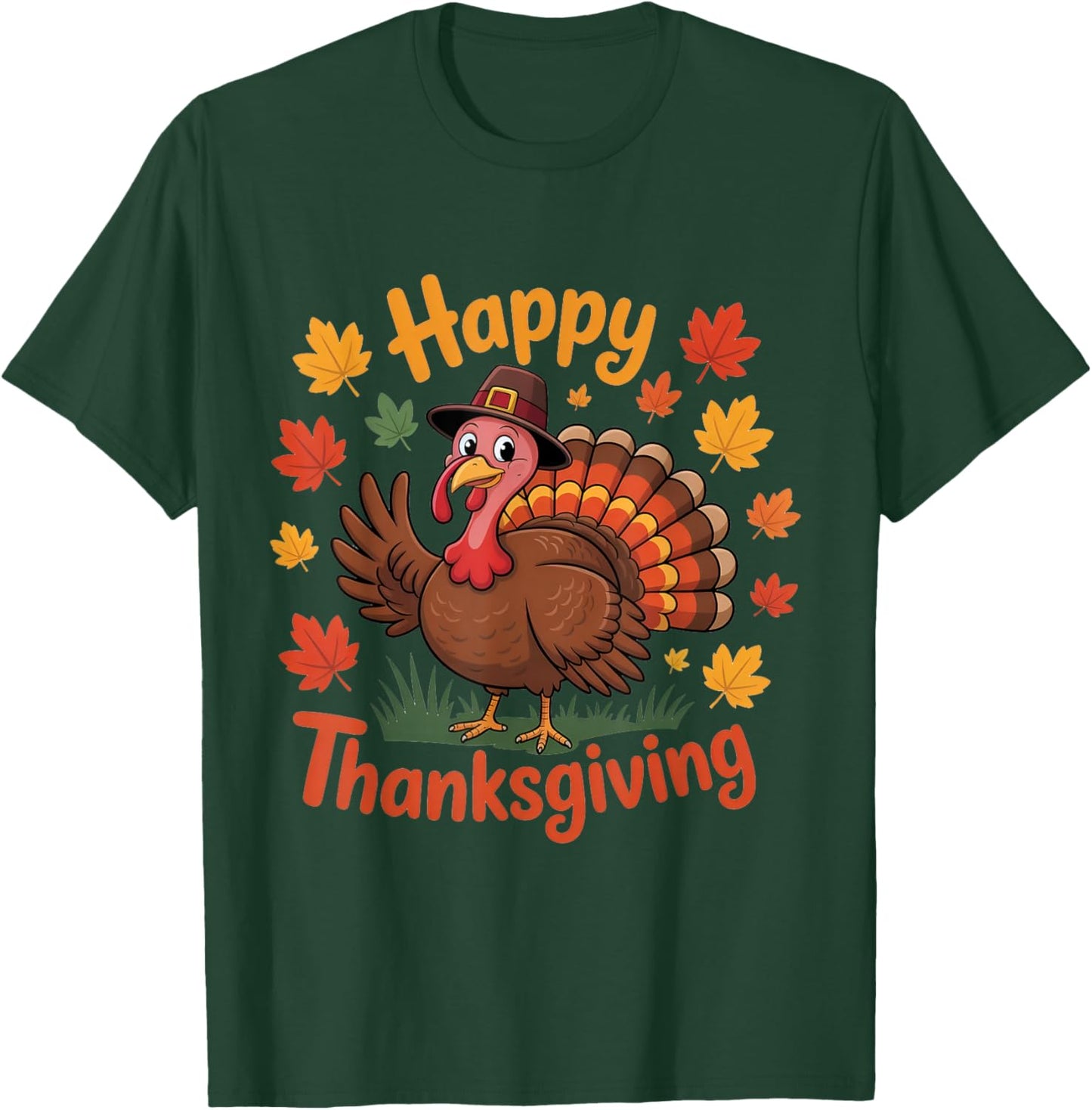 Happy Thanksgiving Funny Turkey Family Dinner Thanksgiving T-Shirt - T-Shirt | Forest