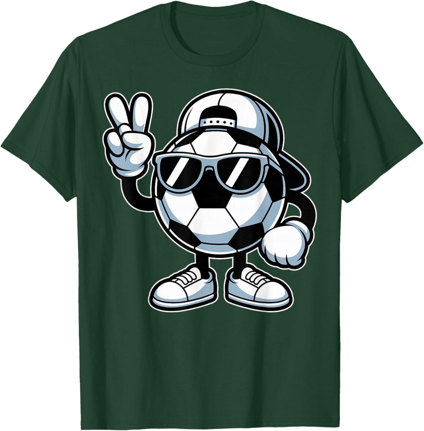 Soccer Ball with Sunglasses Funny Boys Men Soccer Lover T-Shirt - T-Shirt | Forest