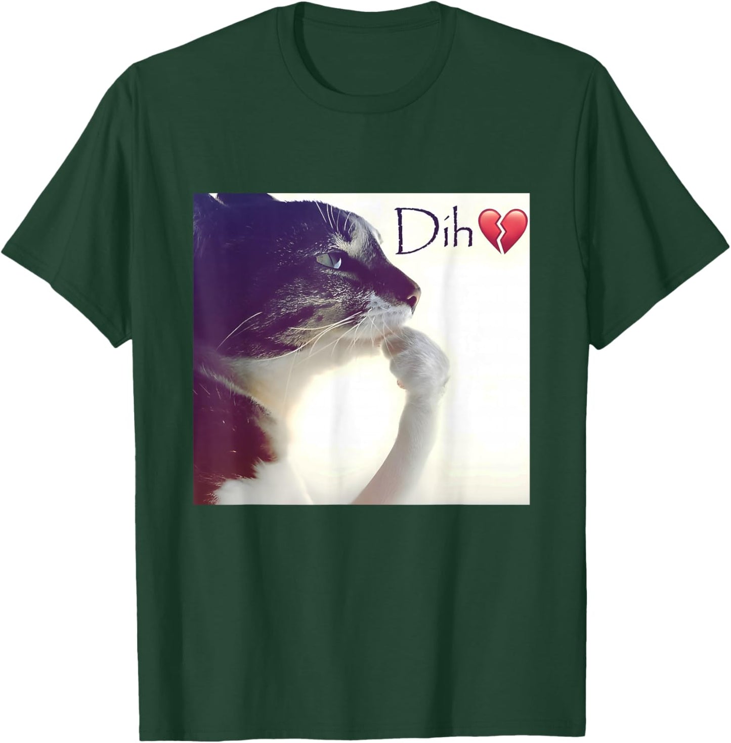 Dih Funny Thinking cat Meme Silly brainrot Kitten T-Shirt - T-Shirt | Forest