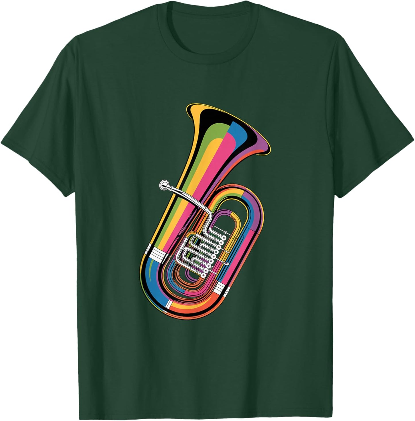 Paint Art Tuba Tubist T-Shirt - T-Shirt | Forest