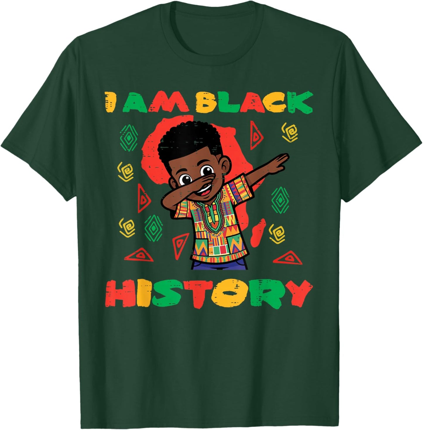 I Am Black History African Boy Dab Cute Toddler Boys Kids T-Shirt - T-Shirt | Forest