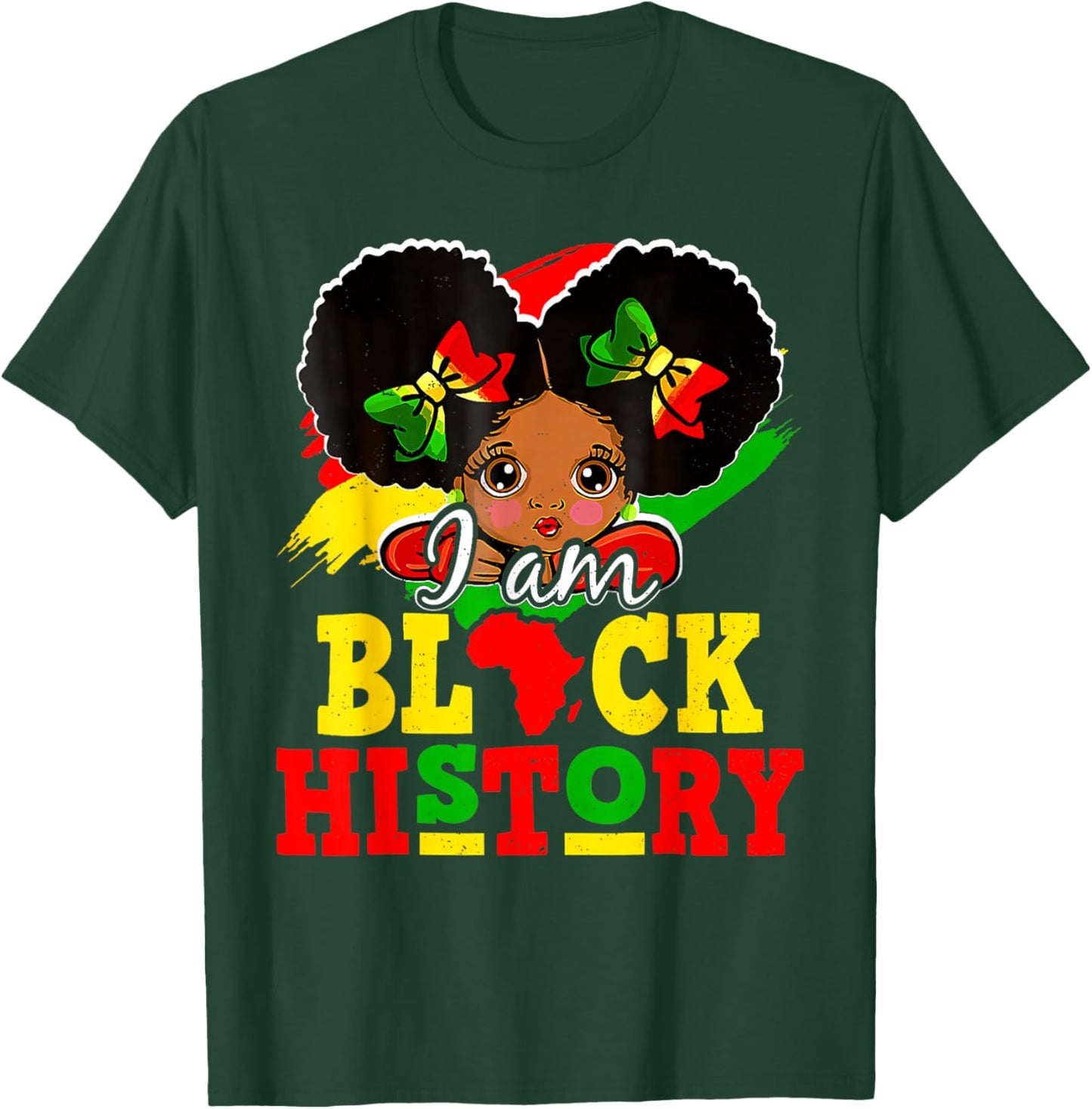 I Am Black History Month African American for Girls Kids T-Shirt - T-Shirt | Forest