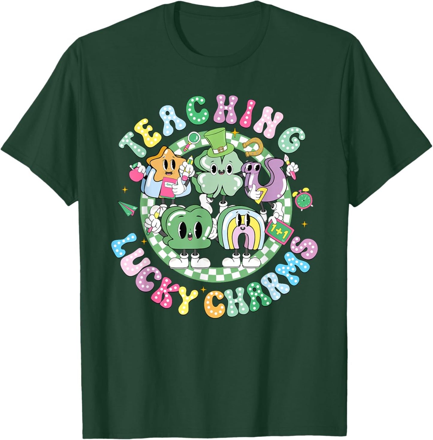Teaching Lucky Charms Teacher Shamrock St. Patrick's Day T-Shirt - T-Shirt | Forest