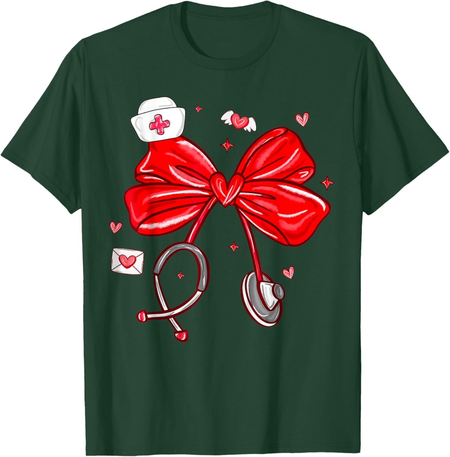 Preppy Nurse Valentine T-Shirt - T-Shirt | Forest
