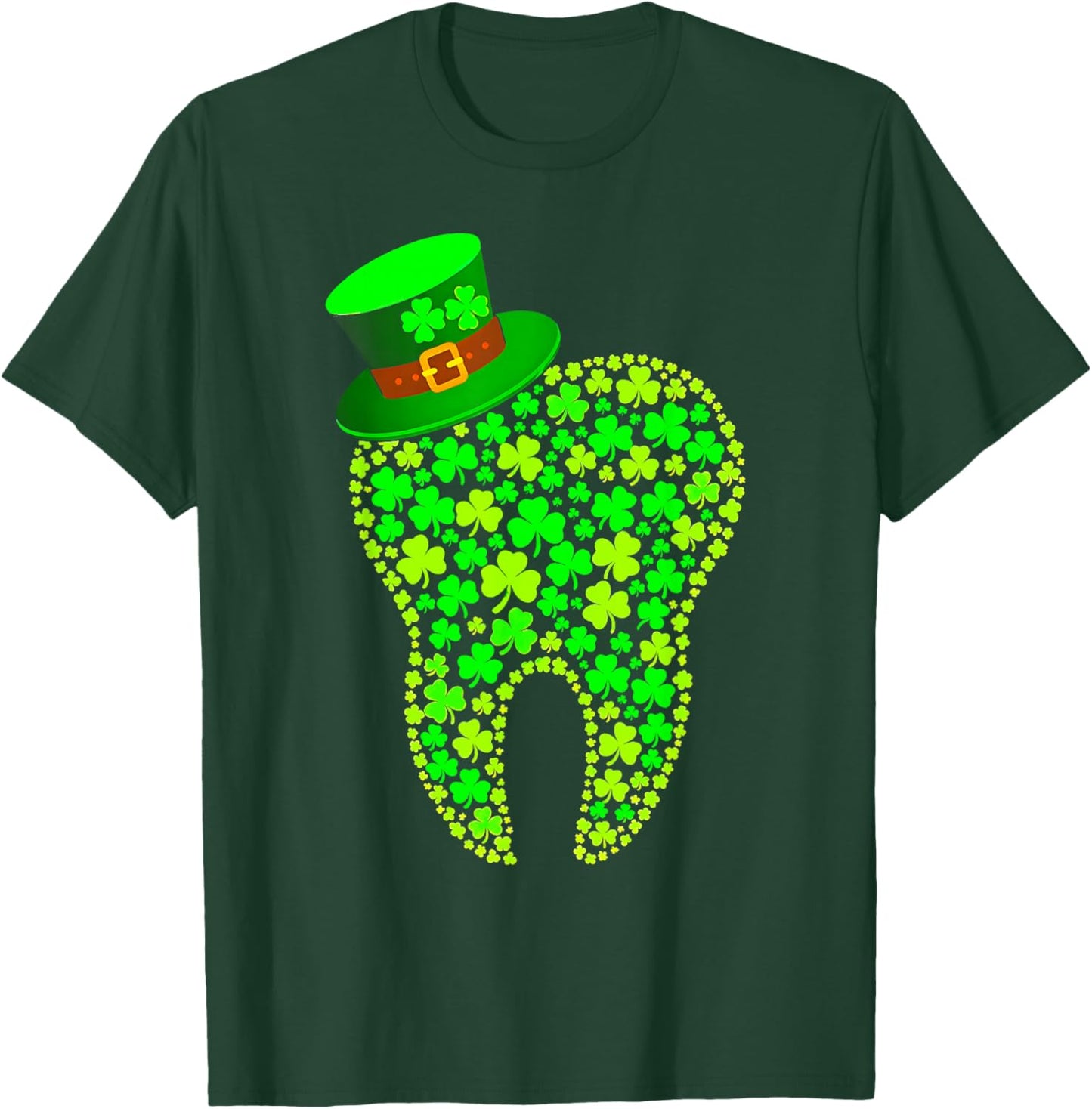 Irish Lucky Shamrock Dental Tooth Dentist St Patricks Day T-Shirt - T-Shirt | Forest