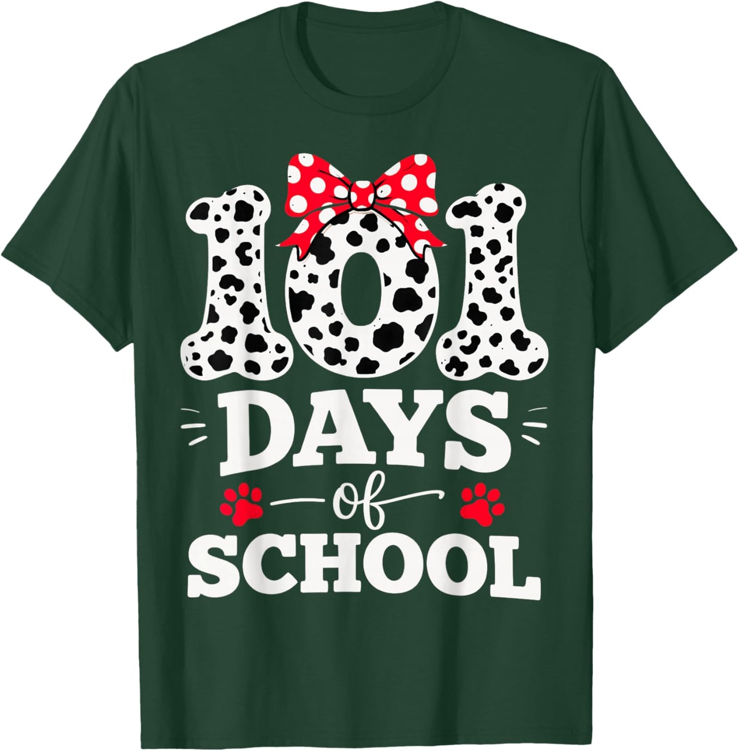 Funny 101 Days of School Funny Dog Kids Student Teacher T-Shirt - T-Shirt | Forest
