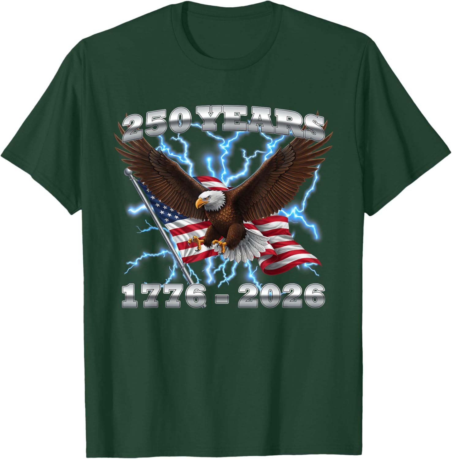 250 Anniversary USA 250th American Flag Patriotic 250 Years T-Shirt - T-Shirt | Forest