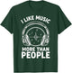 Headphone Musicians Shirt Men, I Like Music More Than People T-Shirt - T-Shirt | Forest