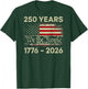 250 Years 1776-2026 250th Birthday USA American Flag (Back) T-Shirt - T-Shirt | Forest