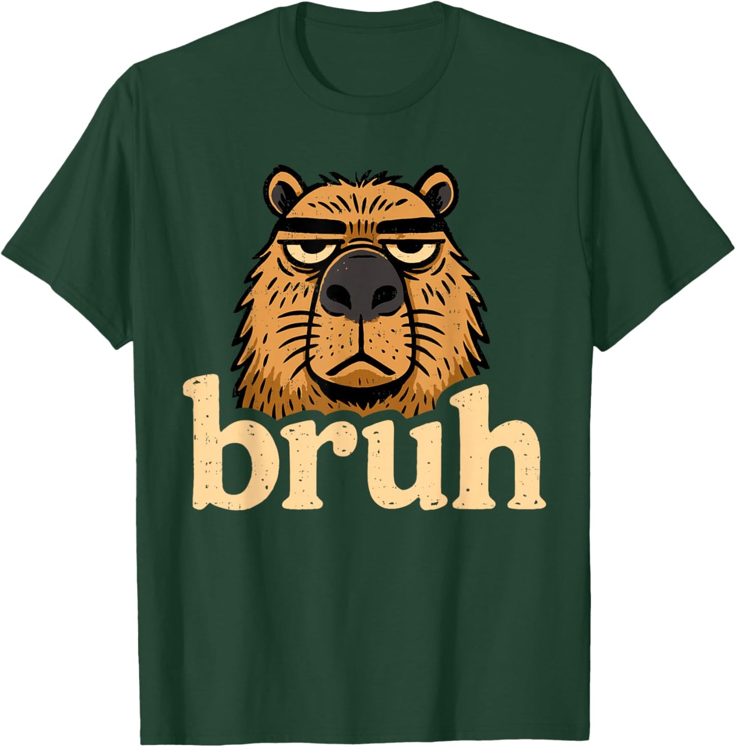 Funny Capybara Bruh Sarcastic Animal Meme Boys Teens Kids T-Shirt - T-Shirt | Forest