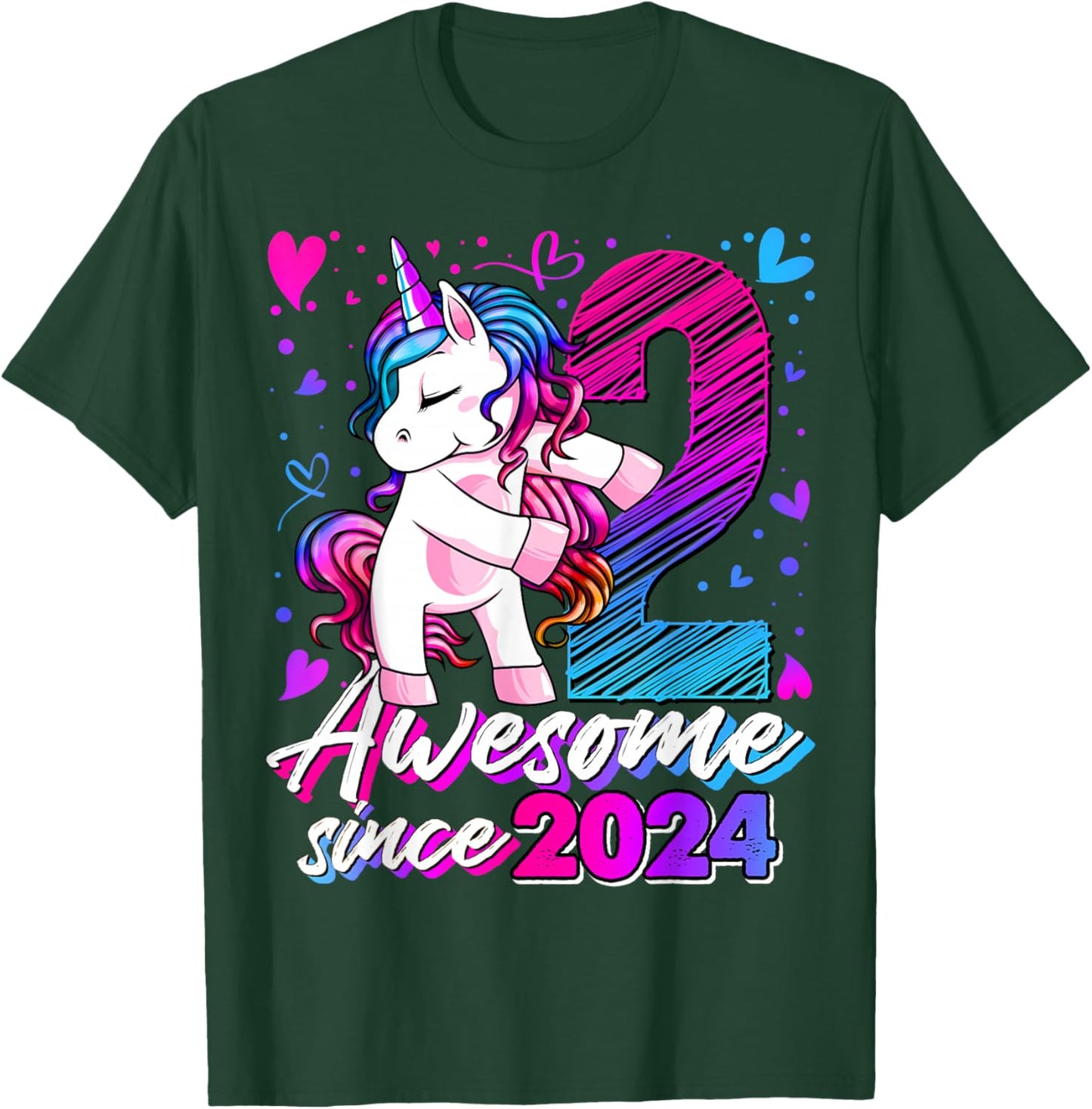 2nd Birthday Shirt Girl 2 Year Old Gifts 2 Birthday Girl T-Shirt - T-Shirt | Forest