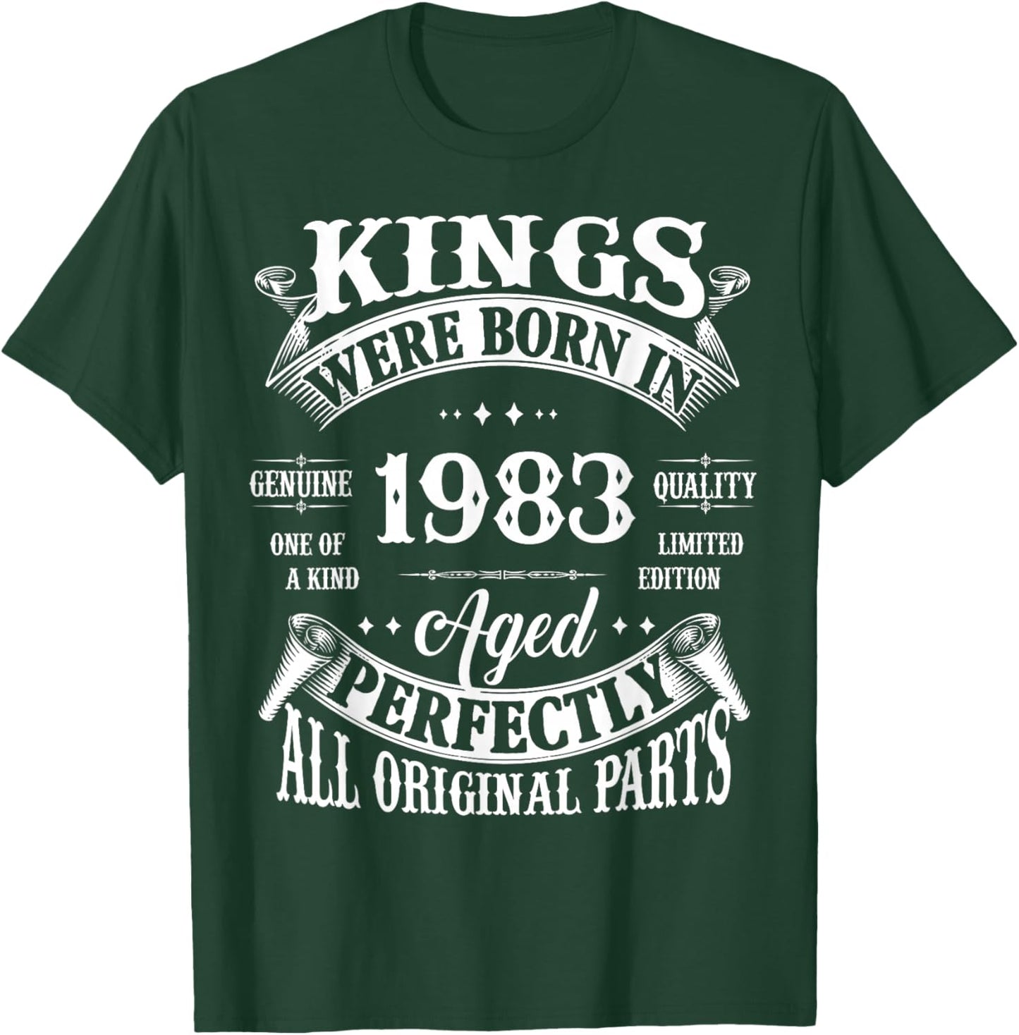 43rd Birthday Gift Vintage Kings Born in 1983 43 Years Old T-Shirt - T-Shirt | Forest