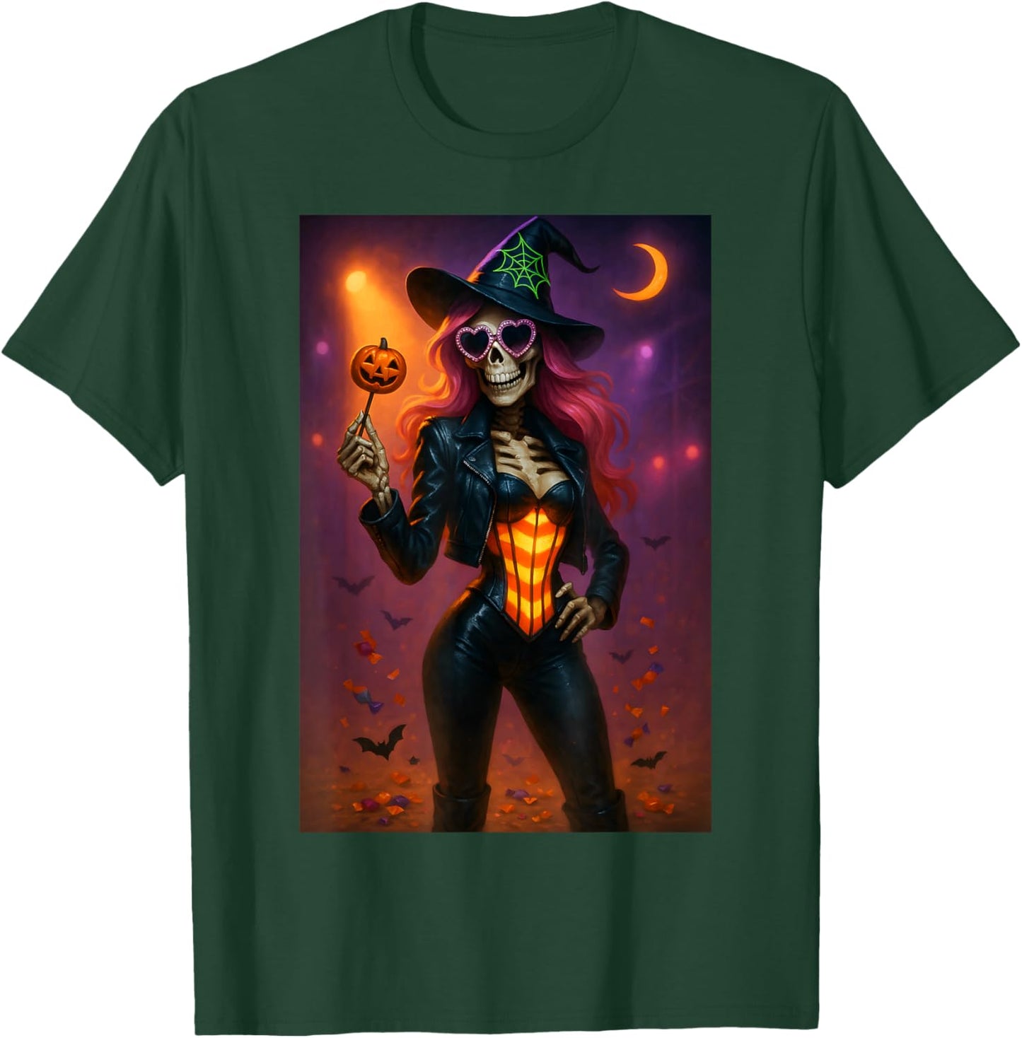 Skeleton Witch Halloween T-Shirt - T-Shirt | Forest