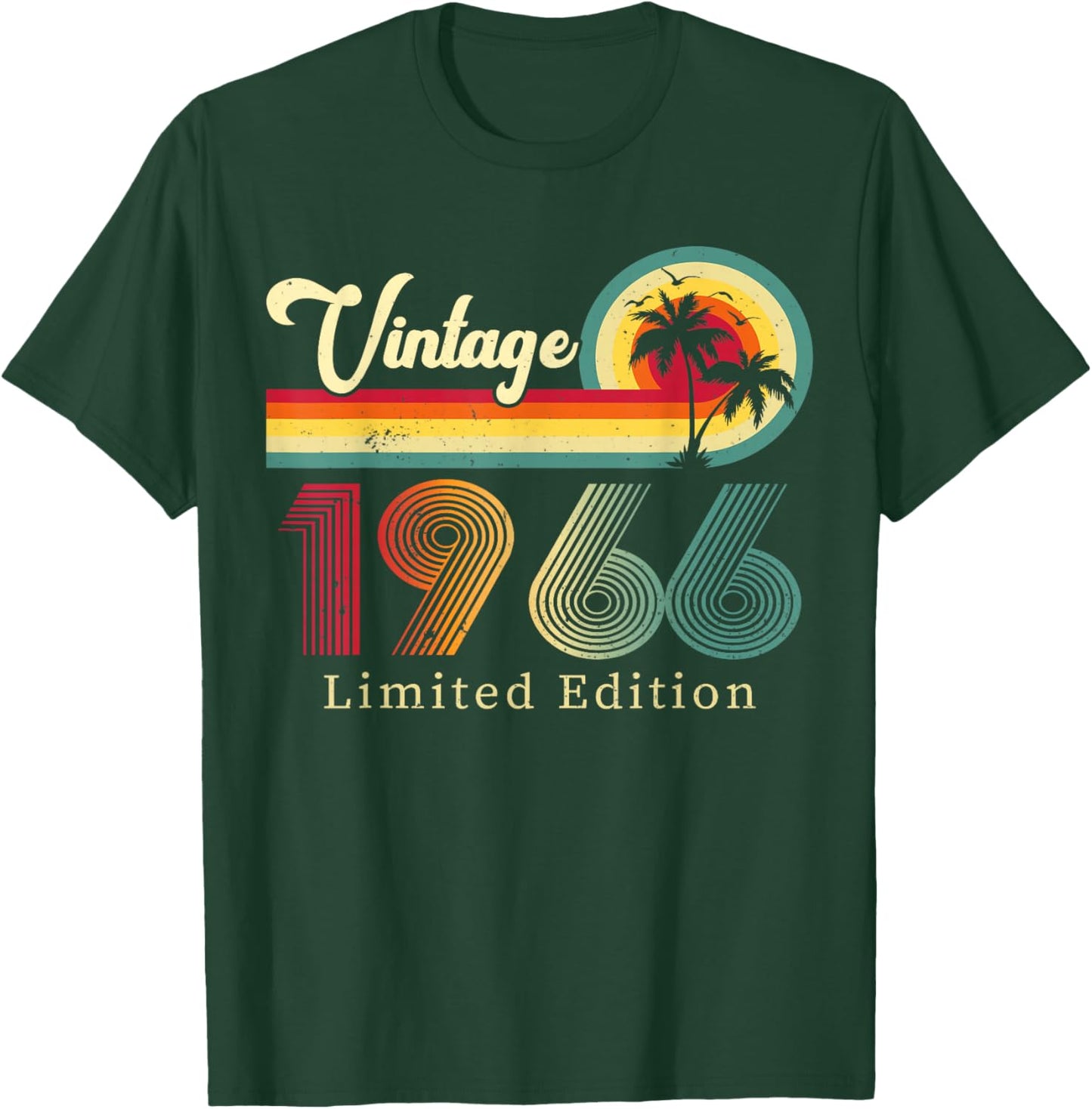 Vintage 1966 Classic 60th Birthday Retro Turnin 60 Years Old T-Shirt - T-Shirt | Forest