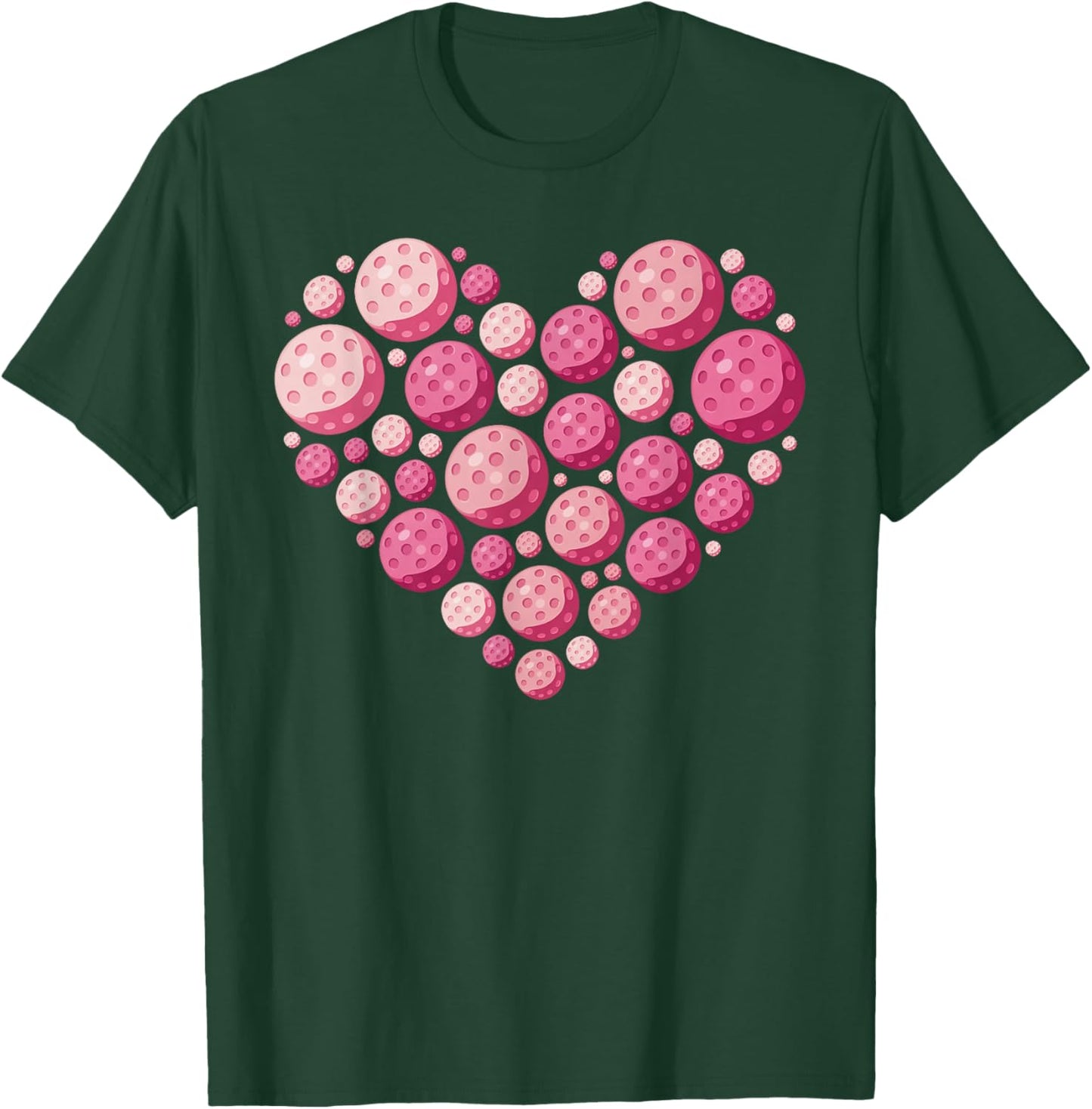 Pickleball Heart Valentine's Day Pickleball Lover Women Girl T-Shirt - T-Shirt | Forest