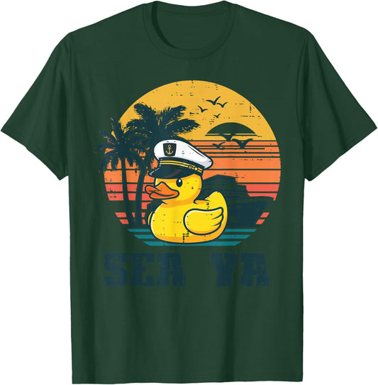 Vacation Rubber Duck Captain Sea Ya Cruise Men Women Kids T-Shirt - T-Shirt | Forest