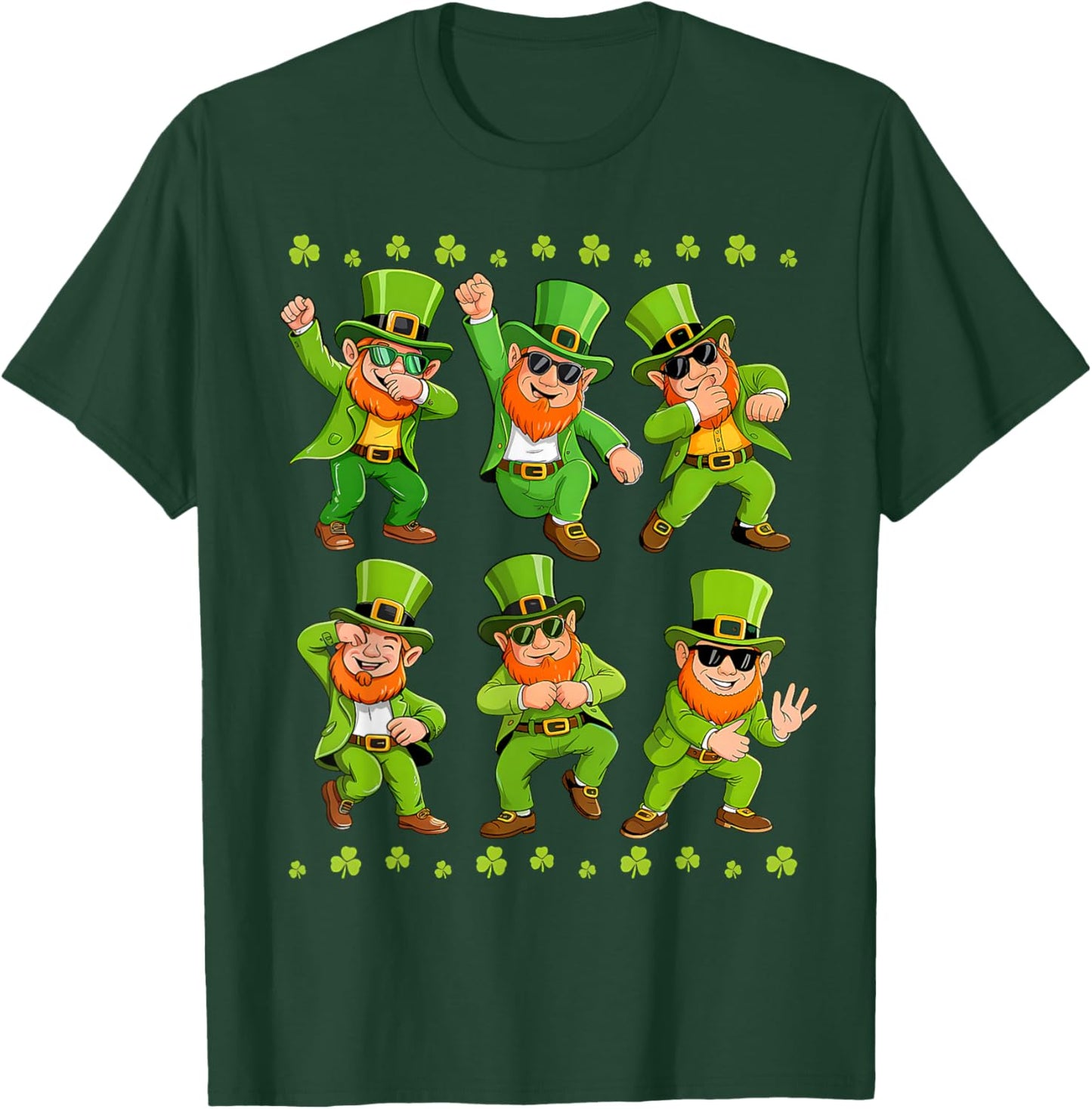 Dancing Leprechauns St Patrick's Day Boys Girls Men Dabbing T-Shirt - T-Shirt | Forest