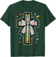 Easter Cross Bow He is Risen Christian Girls Kids Women T-Shirt - T-Shirt | Forest