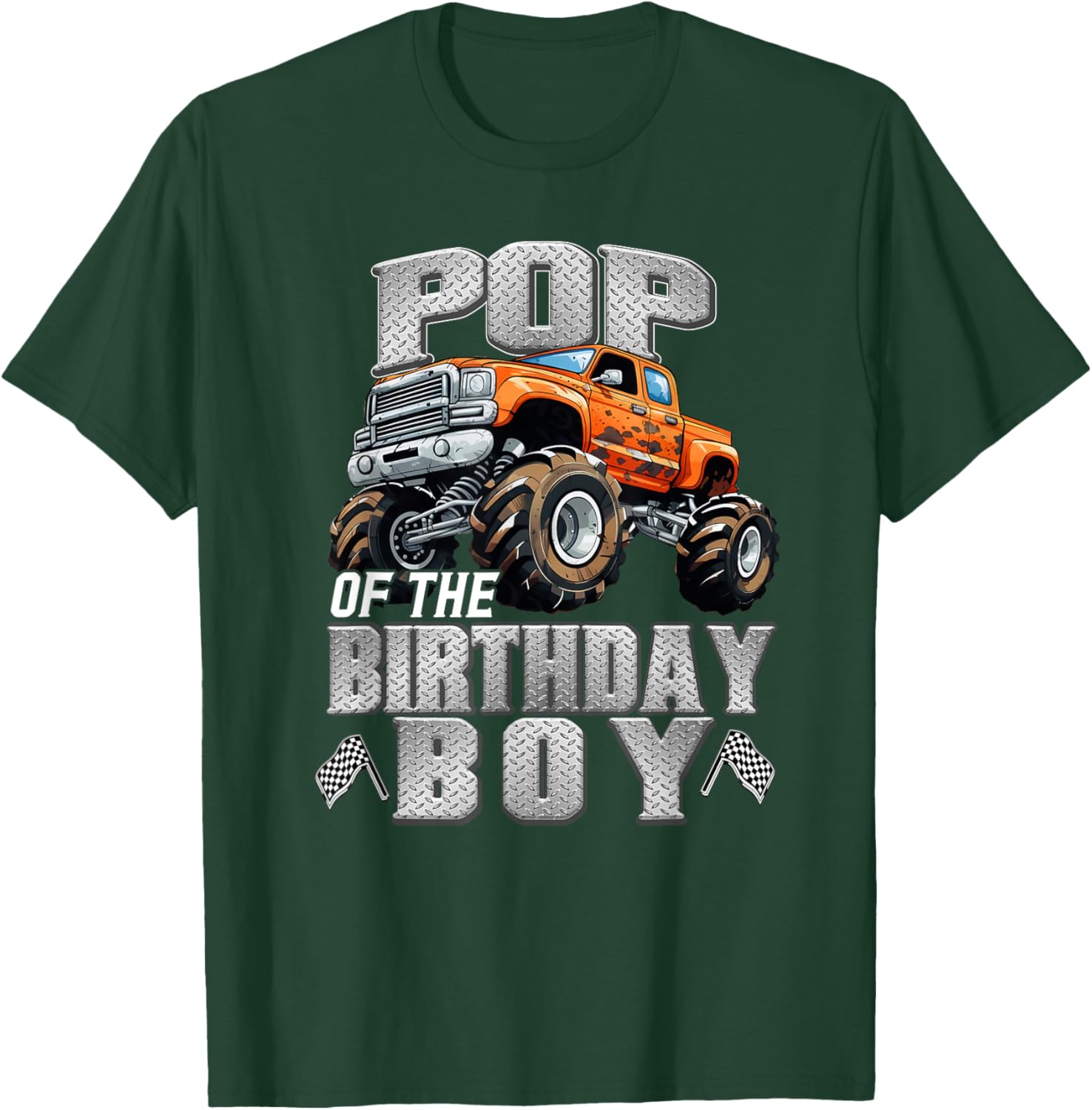 Pop of The Birthday Boy Monster Truck Birthday Family T-Shirt - T-Shirt | Forest