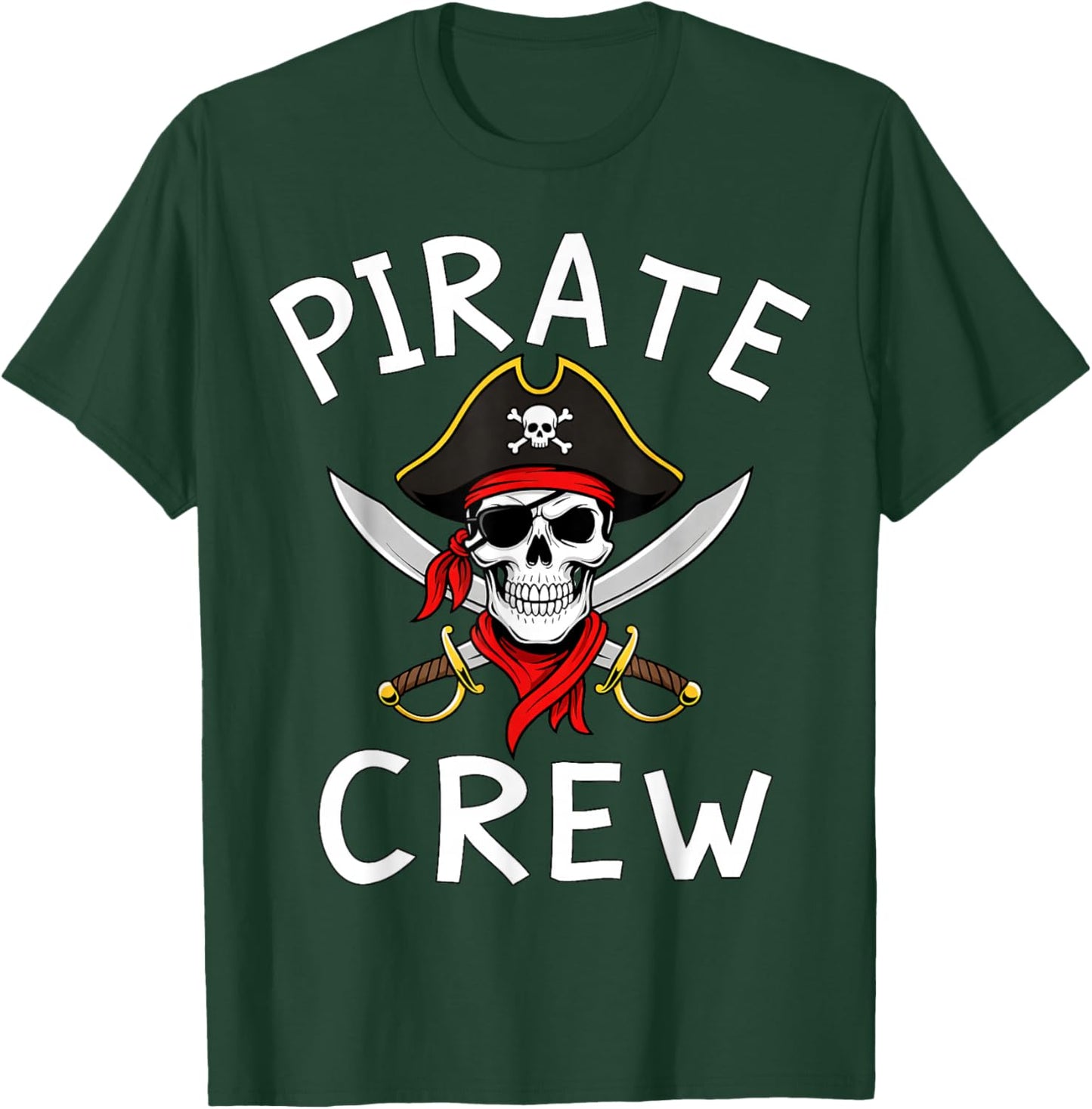 Kids Boys Pirate Crew Birthday Party Supplies Group Matching T-Shirt - T-Shirt | Forest