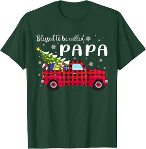Blessed to Be Called Papa Truck Xmas - Christmas T-Shirt - T-Shirt | Forest