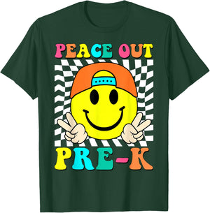 Last Day of School Peace Out Pre-K Kids Boy Graduation Prek T-Shirt - T-Shirt | Forest