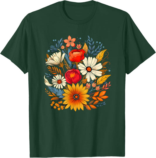 Floral Nature Flower Boho Wildflower Lover T-Shirt - T-Shirt | Forest