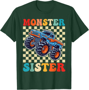 Monster Truck Sister Family Matching Monster Trucks Birthday T-Shirt - T-Shirt | Forest