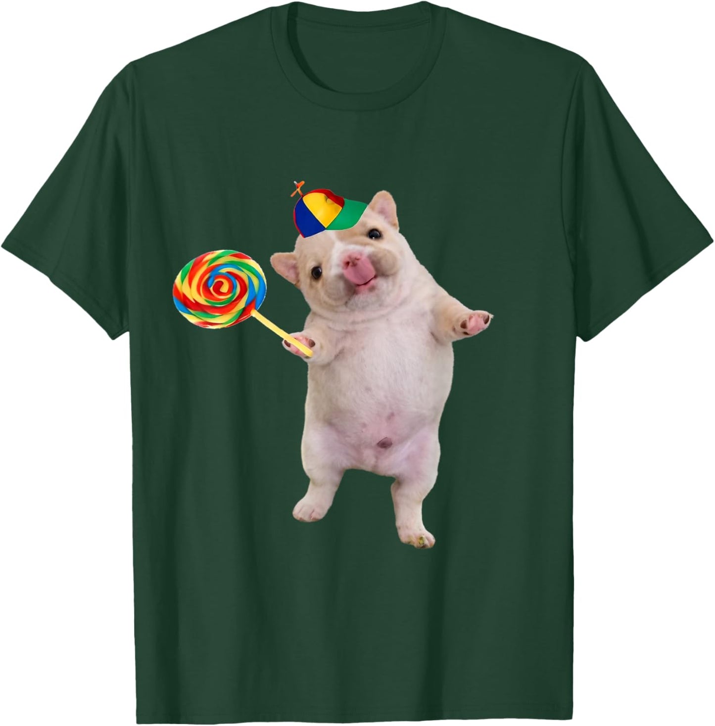 Silly Dog with Lollipop Meme Dog Lover T-Shirt - T-Shirt | Forest