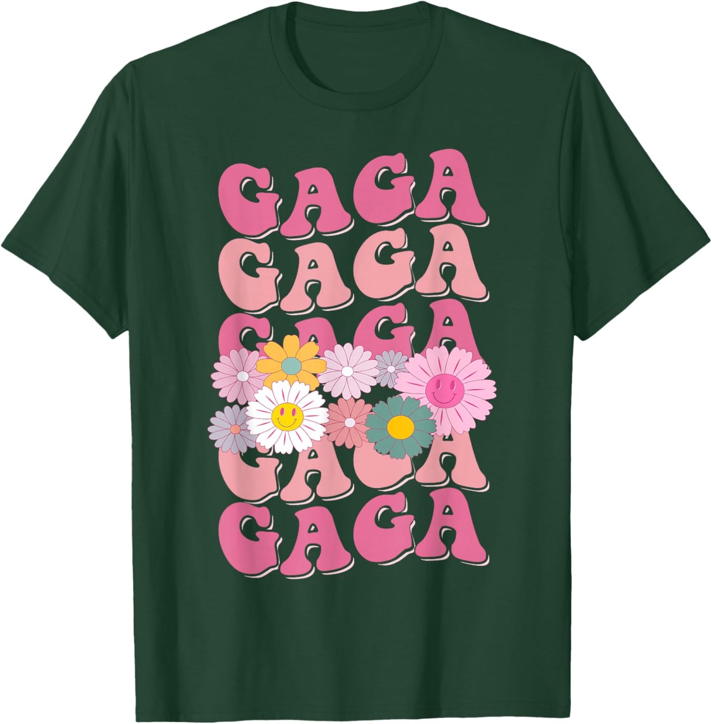 Girl Retro GAGA First Name Personalized Groovy 80's T-Shirt - T-Shirt | Forest