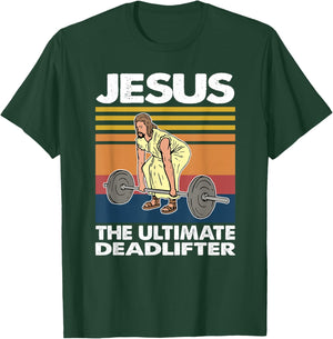 Jesus The Ultimate deadlifter Vintage T-Shirt - T-Shirt | Forest