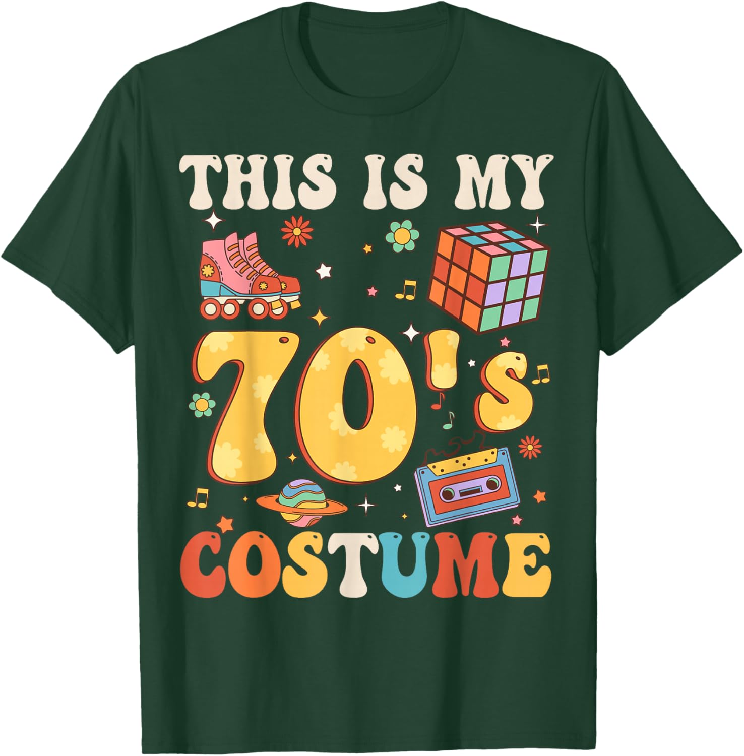 Funny Groovy 70's This is My 70s Costume 1970s Party Outfit T-Shirt - T-Shirt | Forest