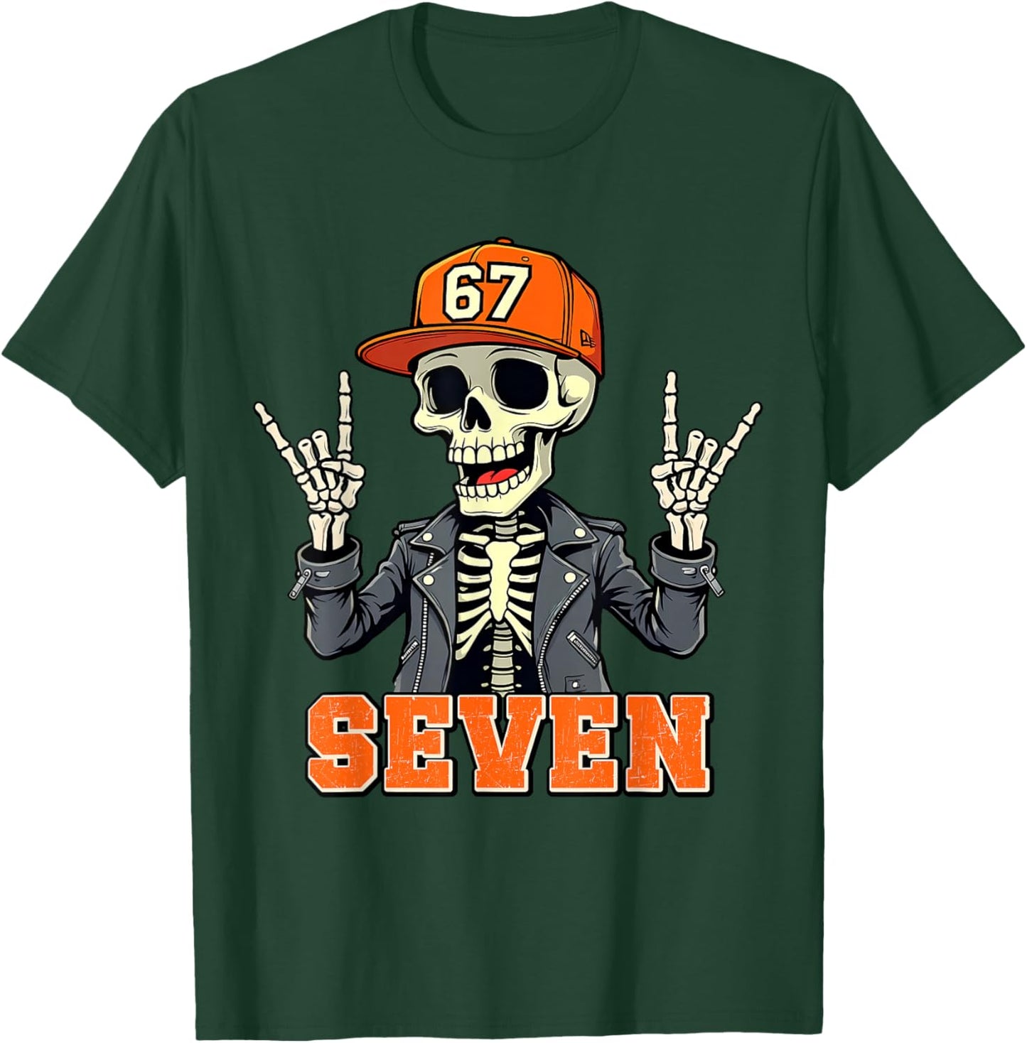 67ENDY Skeleton – 67 Six Seven Halloween 7 T-Shirt - T-Shirt | Forest