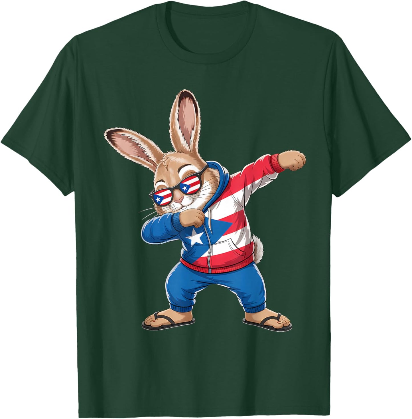 Puerto Rico Flag Rabbit Puerto Rican Bunny T-Shirt - T-Shirt | Forest