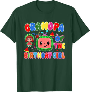 Grandpa of The Birthday Girl Melon Family Matching Funny T-Shirt - T-Shirt | Forest