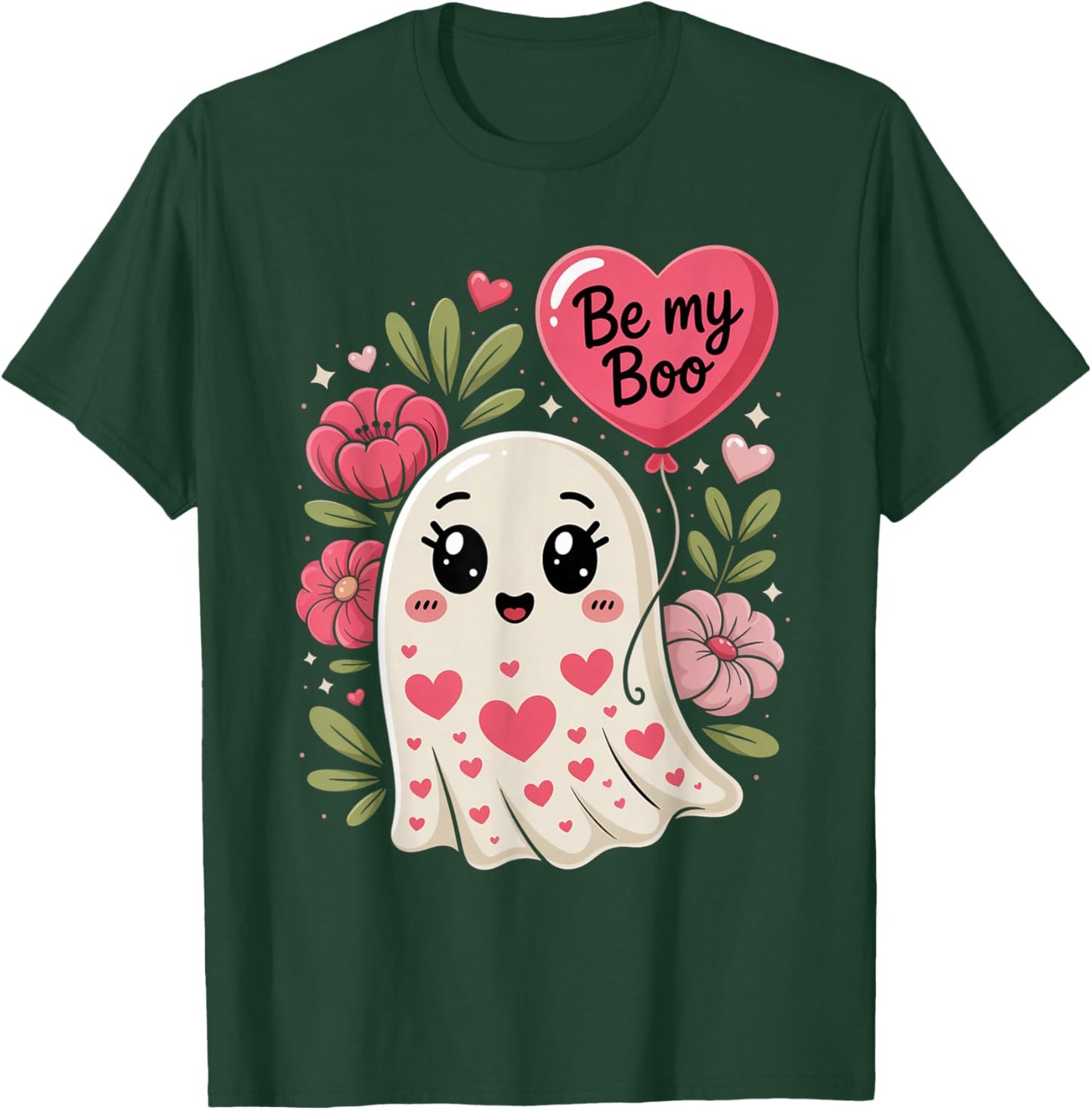 Be My Boo Cute Ghost Valentine´s Day Love T-Shirt - T-Shirt | Forest