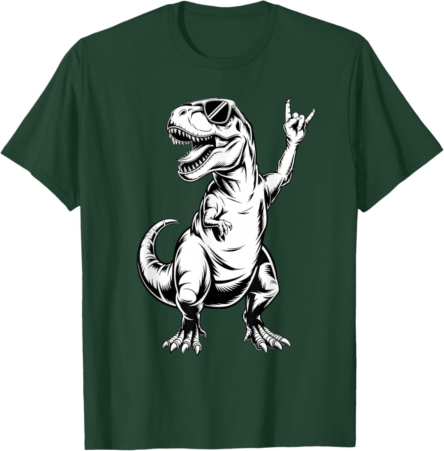 Dino Rock n Roll Rock Music Rock Dinosaur Men Women Kids T-Shirt - T-Shirt | Forest