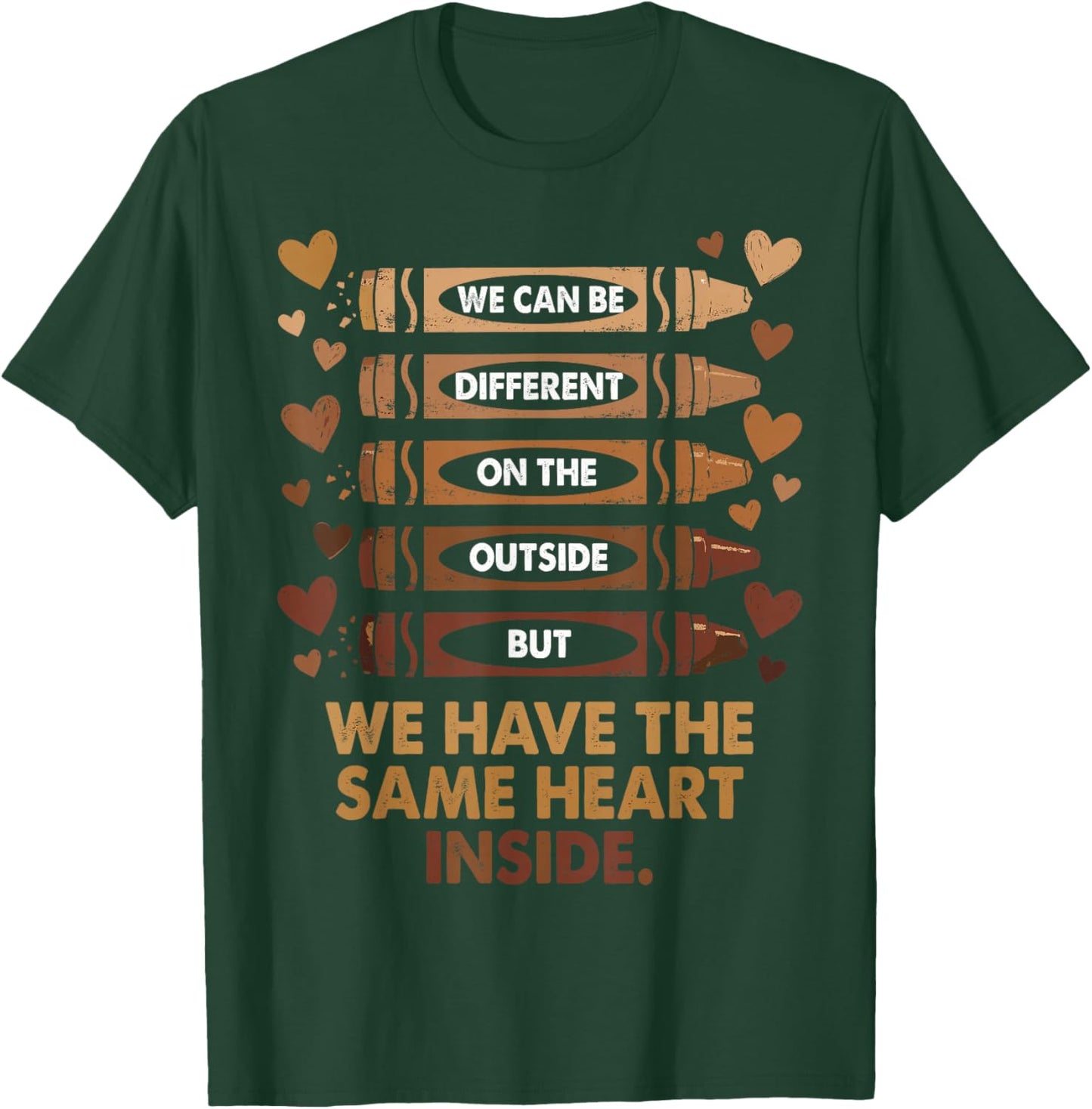 Black History Month We Have Same Heart Inside Teacher Kids T-Shirt - T-Shirt | Forest