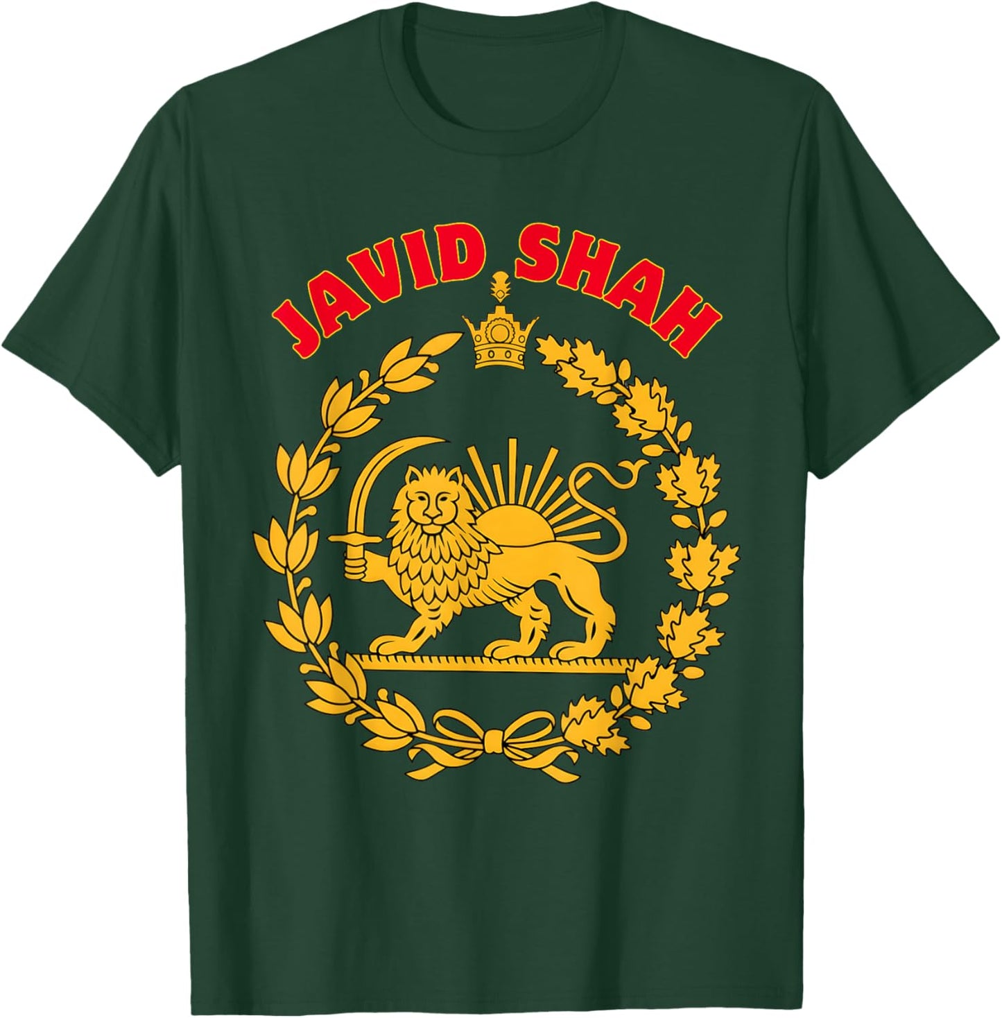 Retro Javid Shah Lion and Sun Iran Persian Flag T-Shirt - T-Shirt | Forest
