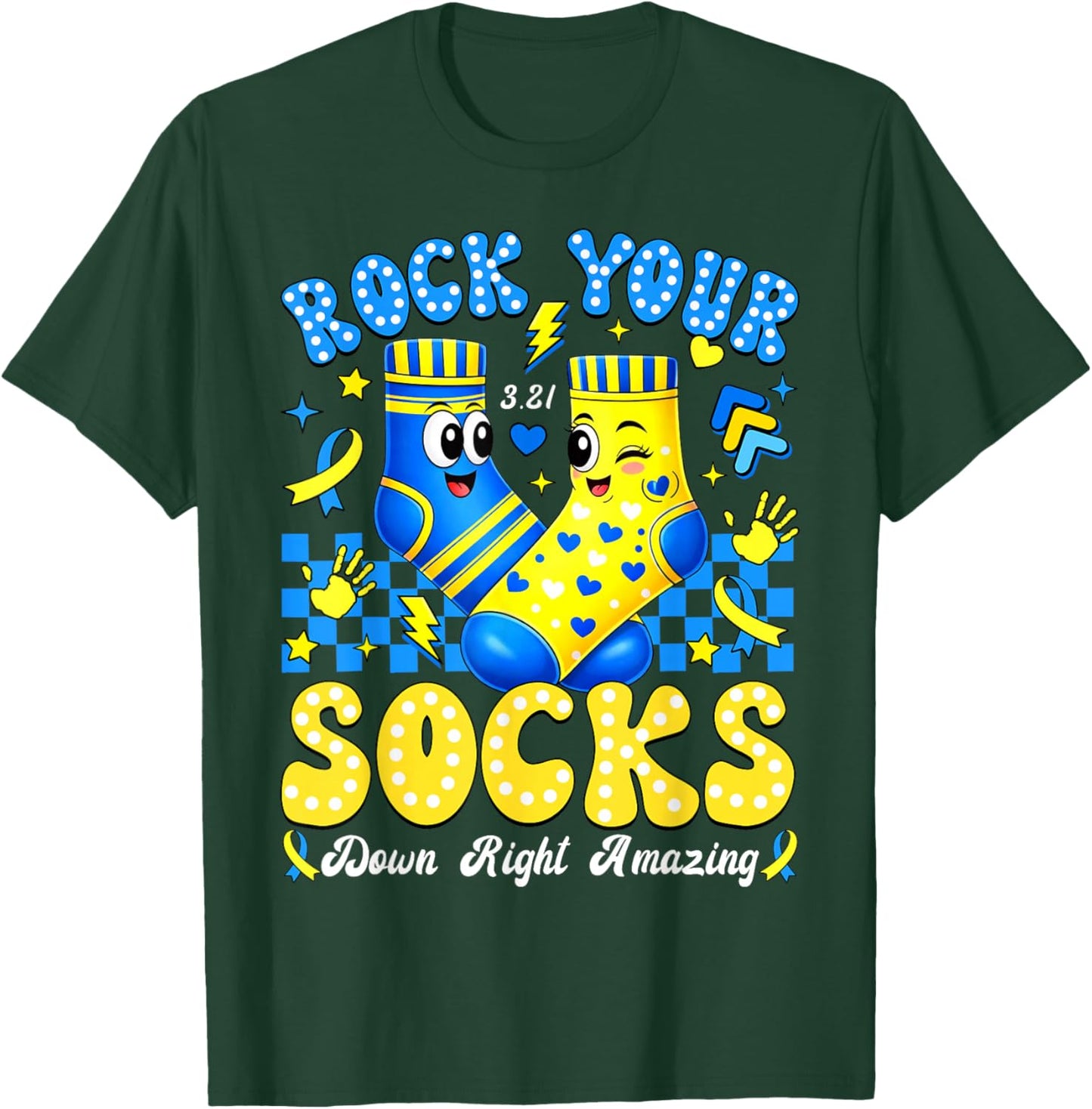 Rock Your Socks World Down Syndrome Awareness Day Women Kids T-Shirt - T-Shirt | Forest