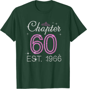 Chapter 60 Est 1966 60 Years Old 60th Birthday Queen Women T-Shirt - T-Shirt | Forest
