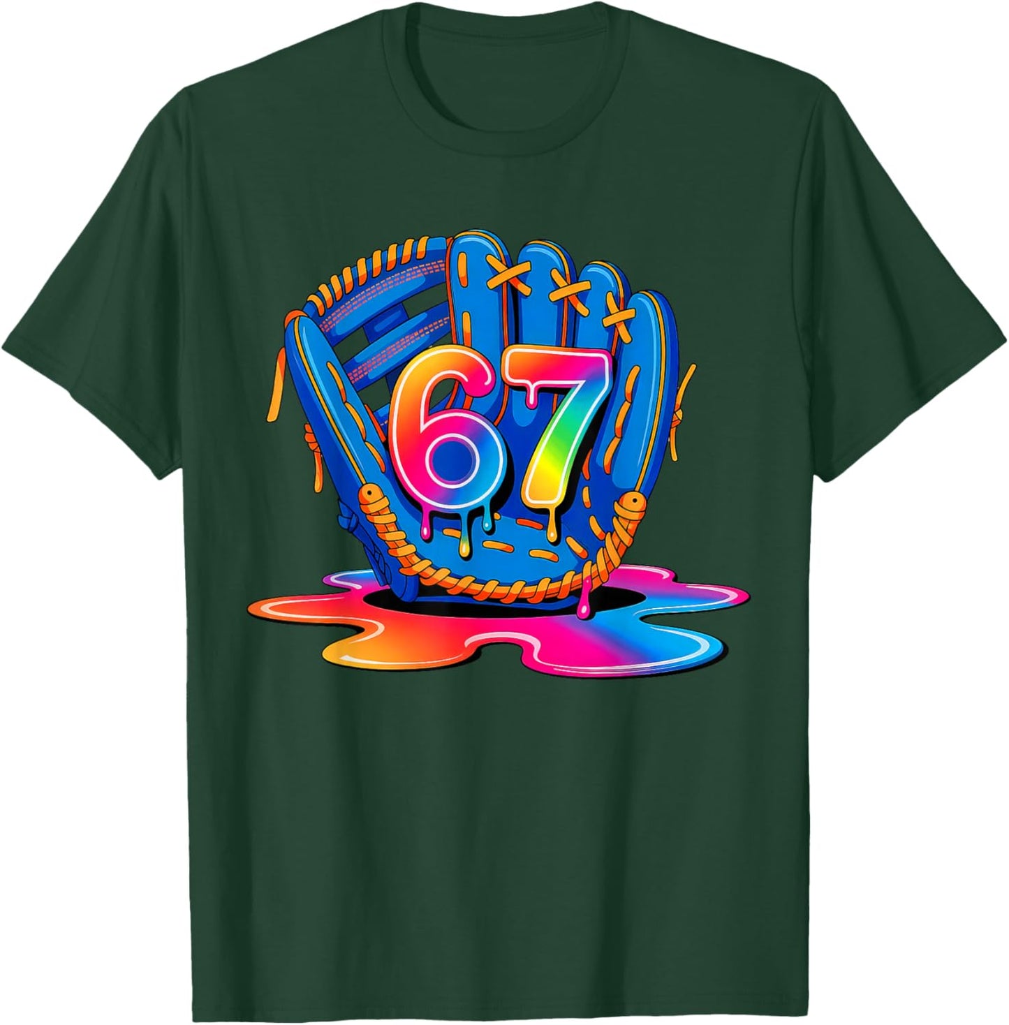 Baseball Drip Ice Cream 67 Lifestyle 101 T-Shirt - T-Shirt | Forest