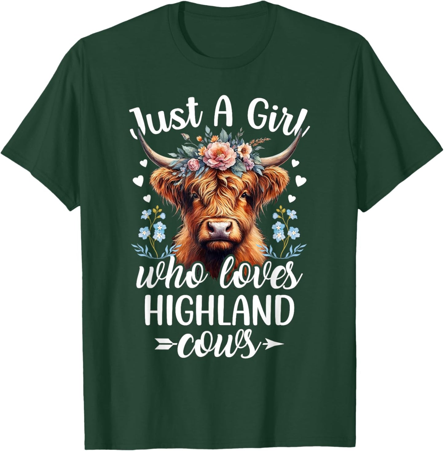 Just a Girl Who Loves Highland Cows Scottish Highland Cows T-Shirt - T-Shirt | Forest