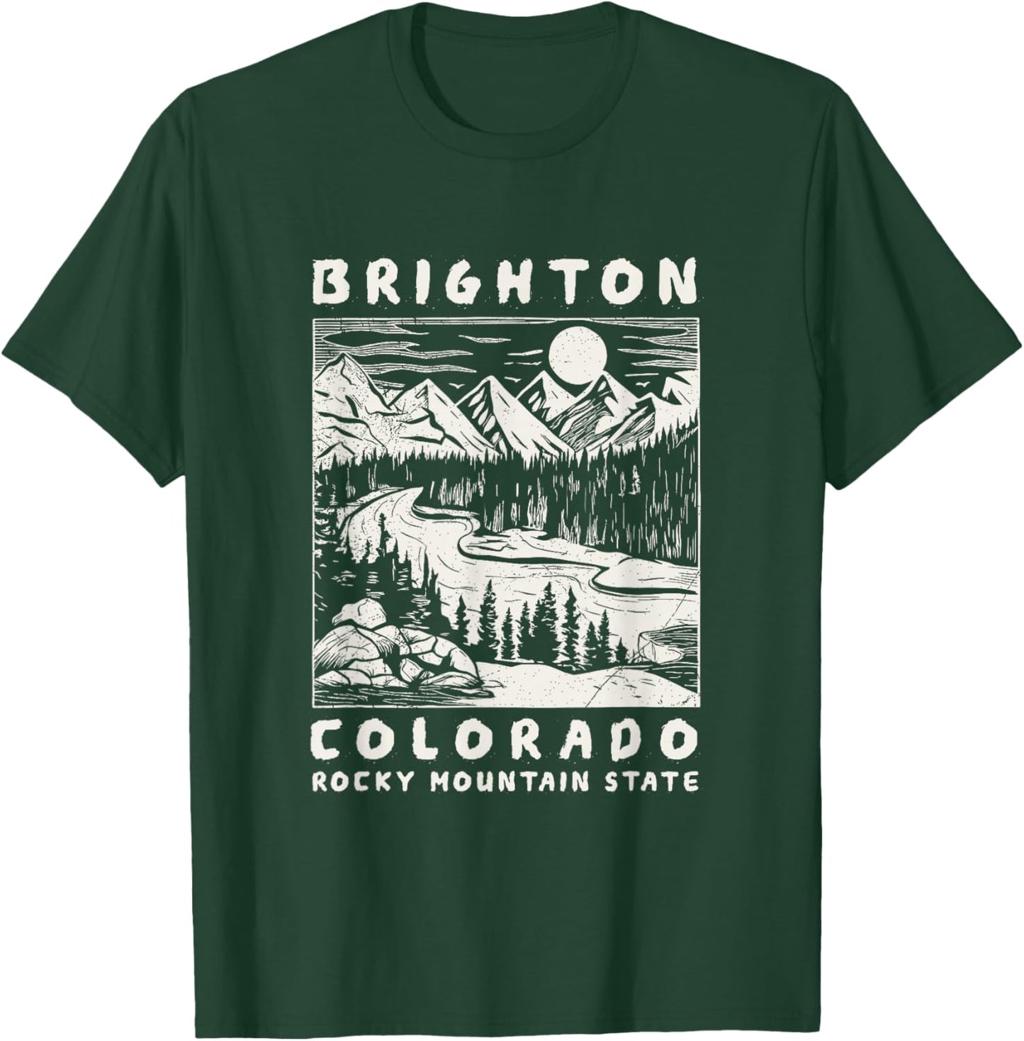 Brighton, Colorado Mountain Wildnerness Nature Design T-Shirt - T-Shirt | Forest