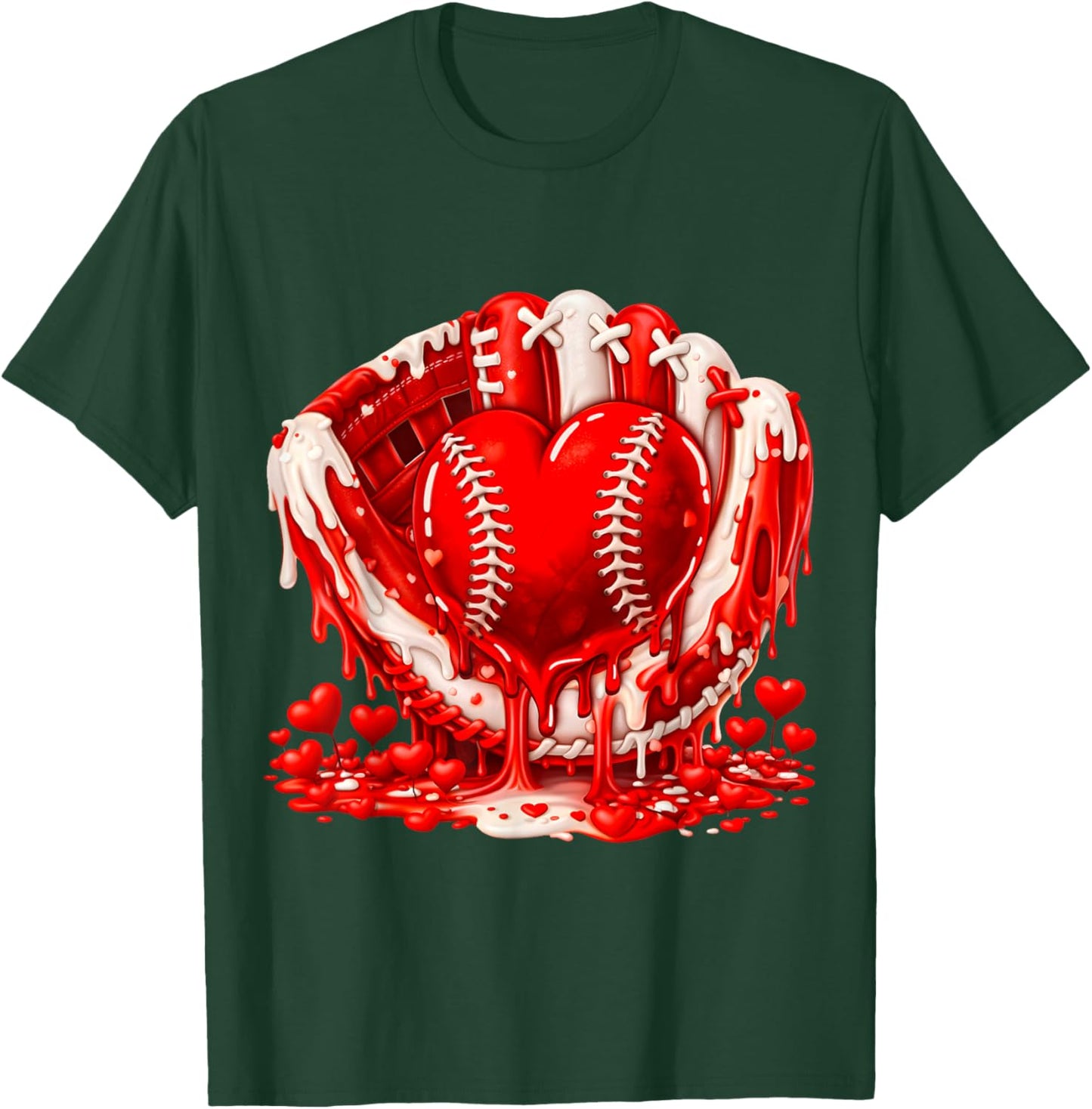 Ice Cream Drip Heart Valentines Day Baseball Boys Youth Kids T-Shirt - T-Shirt | Forest