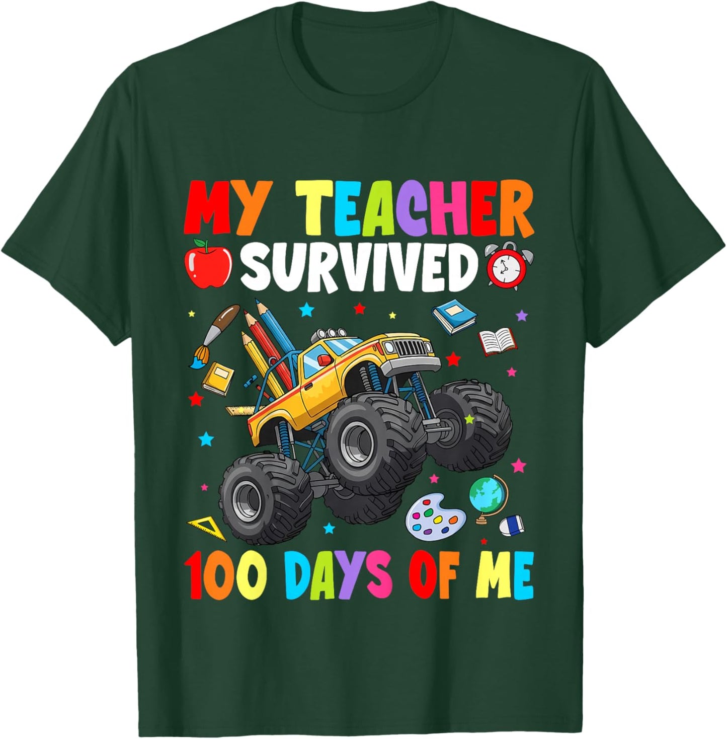 My Teacher Survived 100 Days of Me 100th Day of School Boys T-Shirt - T-Shirt | Forest