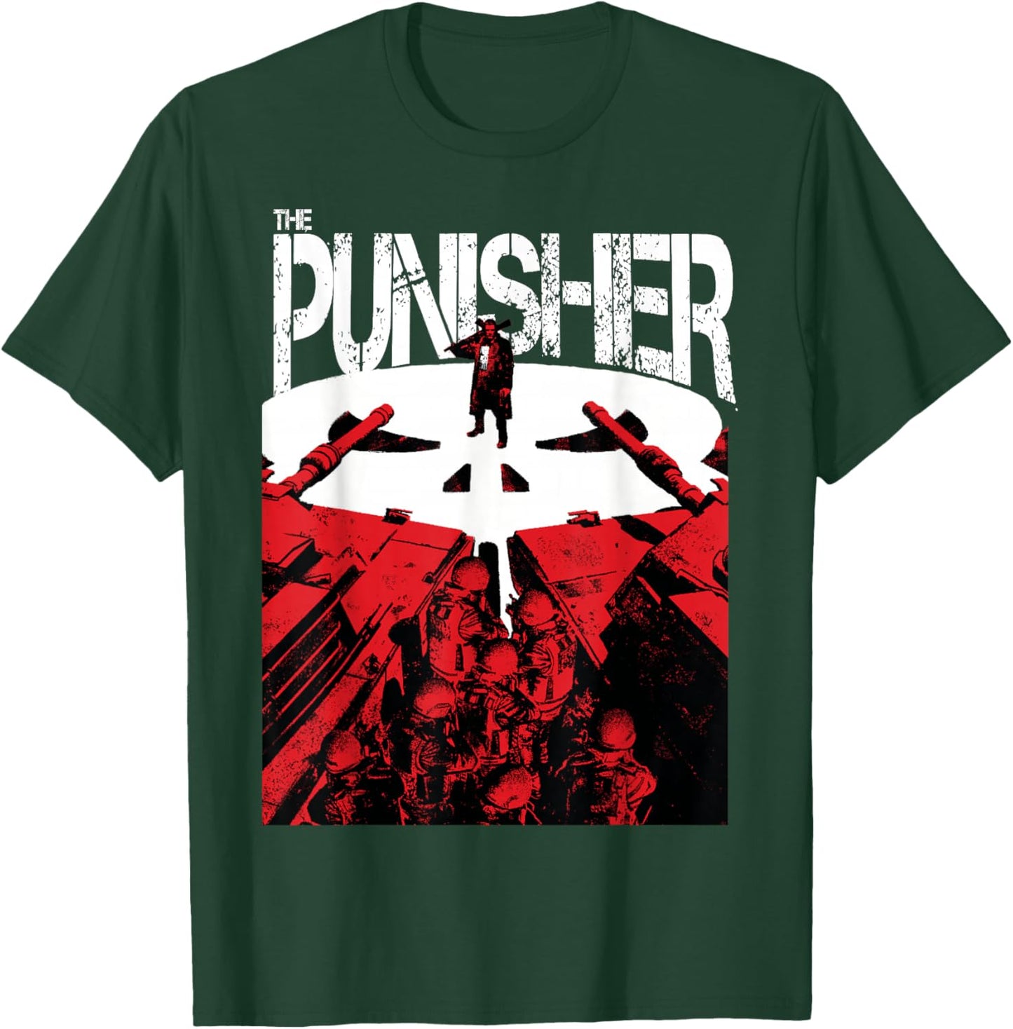 Marvel Comics The Punisher Frank Action Distressed Poster T-Shirt - T-Shirt | Forest