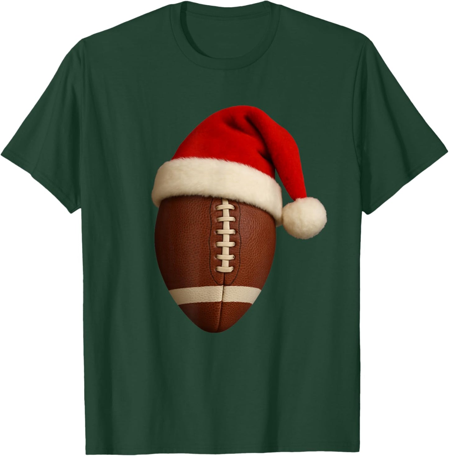 Football Christmas Hat Funny Holiday Sports T-Shirt - T-Shirt | Forest